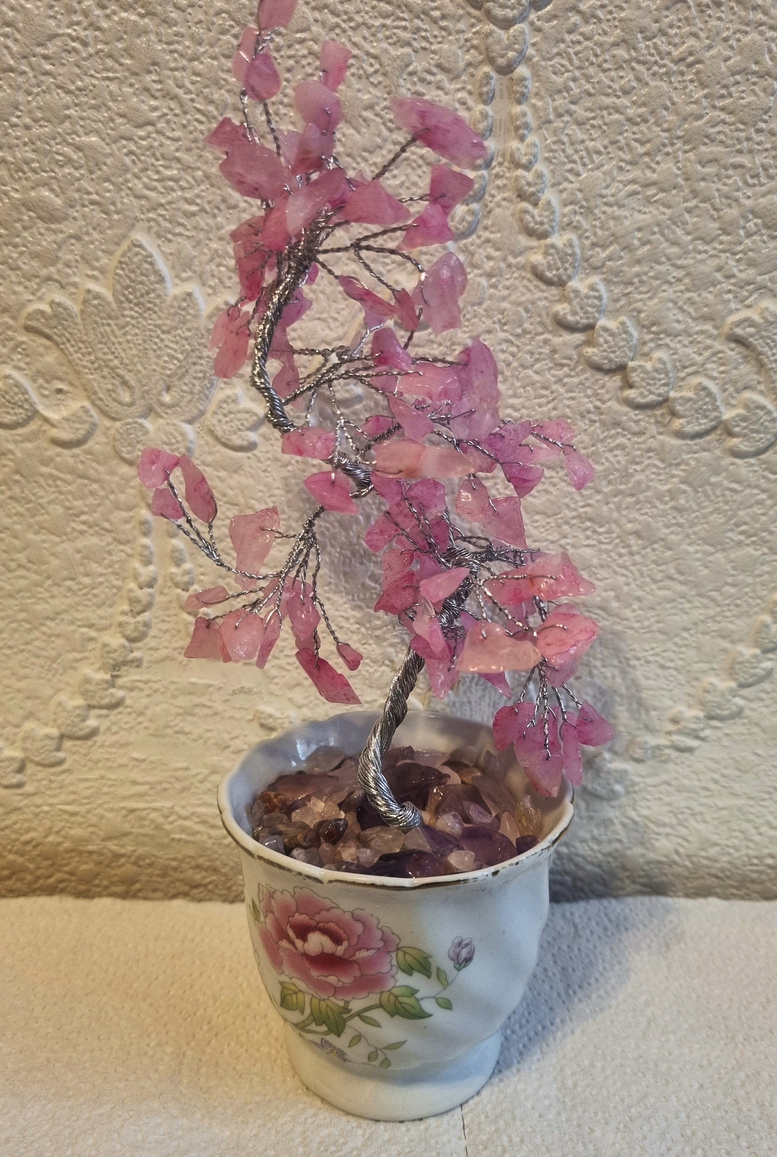 Handmade Artificial Tree with Seven Chakra Gemstone Crystals