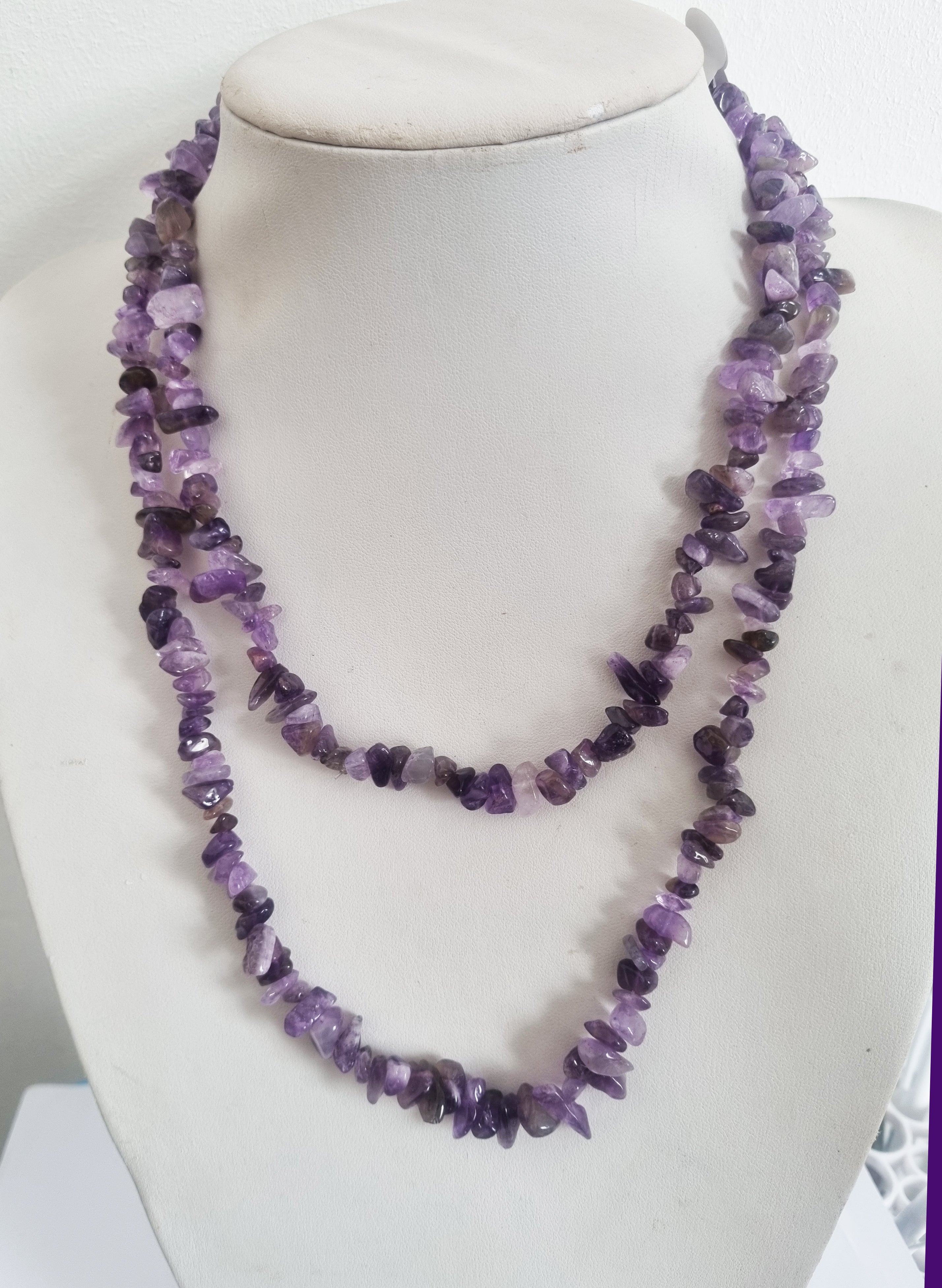 Amethyst Chip Necklace – Natural Purple Gemstone Beads